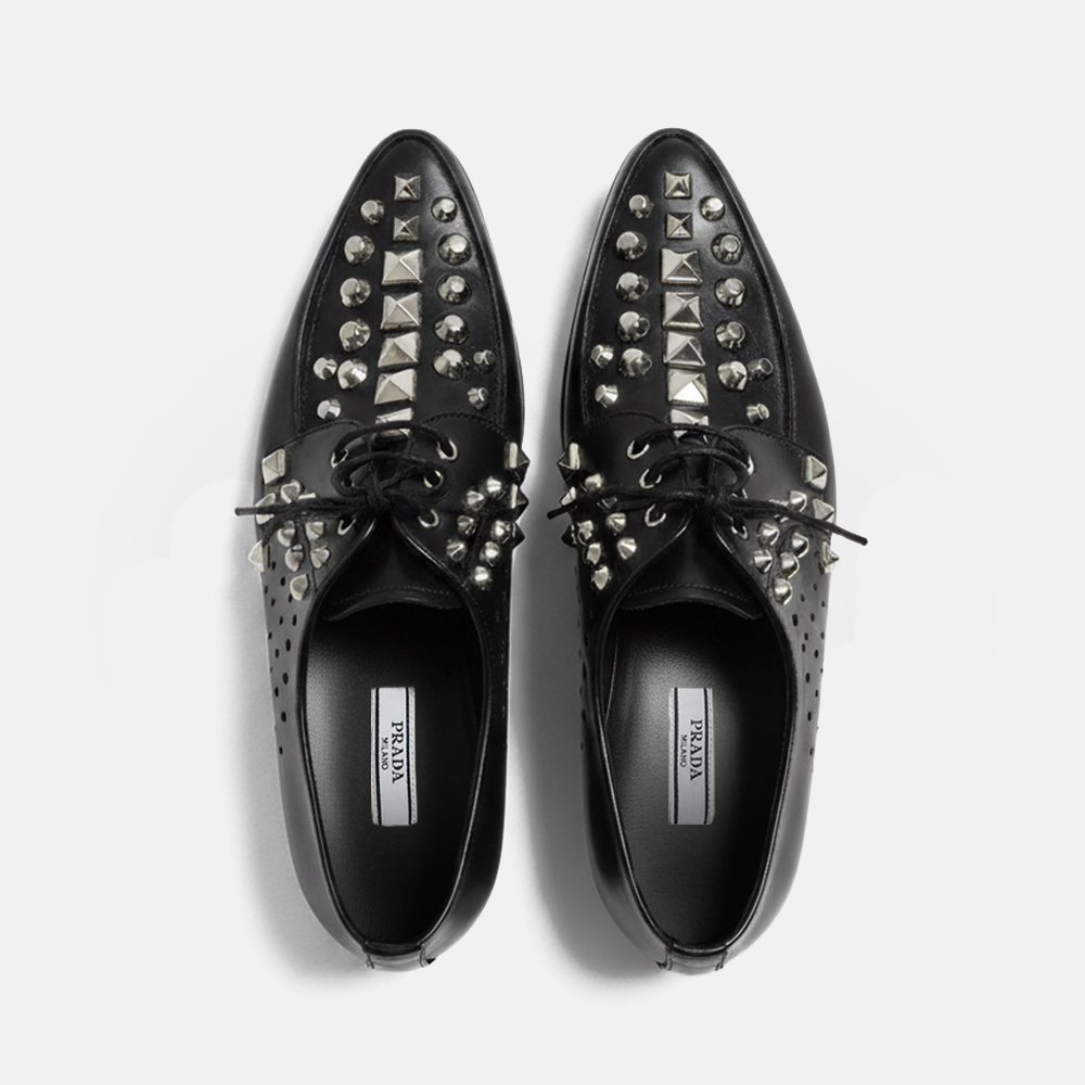 Super Flea Market+Prada +Black stud brogues+Lena Lademann1